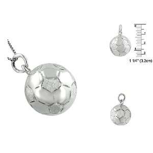  Sterling Silver 20mm Soccer Ball Jingling Pendant Jewelry