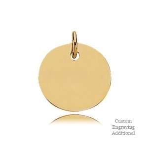   Gold Posh Mommy Engravable Polished Disc Pendant 15.88Mm: Jewelry