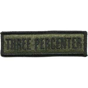  Three Percenter Tactical Morale Patch   Olive Drab 