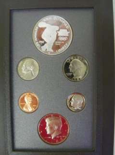   1983 us mint prestige set with 90 % la olympic silver dollar the
