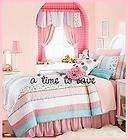 NEW Girl JACQUELINE FULL QUILT Pink Aqua Shabby Polka Dots Chic Stripe 