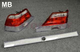 Mercedes Benz W140 Tail Light 95 99 Red Chrome Clear OEM Style 