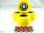   SKATEBOARD 90 MM JOMBO SIZE PRO FLY WHEEL YELLOW COLOR + ABEC7 BEARING