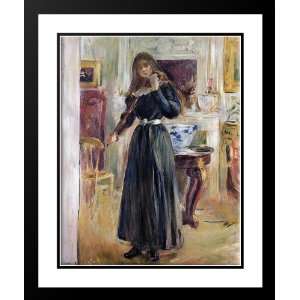 Morisot, Berthe 28x34 Framed and Double Matted Julie Playing a Violin 