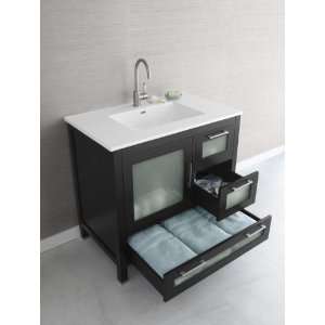  RonBow 031536 1L B02 Black Contempo Athena 36 Wood Vanity 