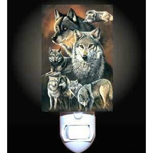  Wolf Collage Decorative Night Light: Home Improvement