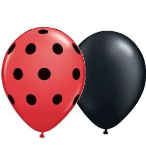  Red Polka Dot & Black Balloons: Health & Personal Care