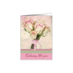  99th birthday rose pink bouquet Card Toys & Games