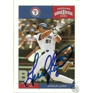  Tigers Gerald Laird Signed 04 Donruss Team Heroes Card 