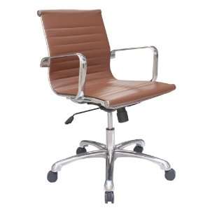  Group Mid Back Chair in Brown Eco Leather by Woodstock