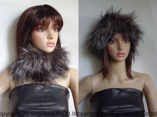 662 new real knitted fox fur 5 color neck warmer/hat  