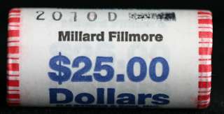 2010 P Millard Fillmore Presidential 25 Coin Roll 13th President 
