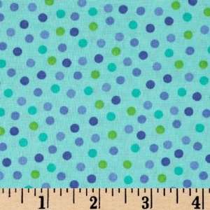  43 Wide Woodstock Groovy Dots Turquoise Fabric By The 