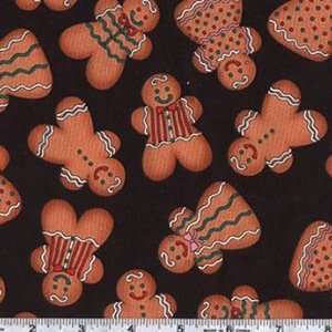   Wide Gingerbread Men Black Fabric By The Yard Arts, Crafts & Sewing