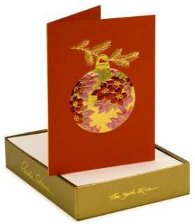   Ornament Red Opal & Gold Gilt Christmas Boxed Card Set by Paula Skene