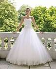 2012 A Line White Bride Weeding Dress Prom tulle&lace Size&color 