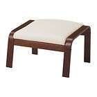 Ikea Poang Footstool Medium Brown / Leather Robust Off 