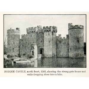 1922 Print Bodiam Castle England Gate House East Sussex England No 