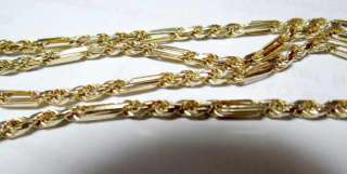 14k Solid Gold 24 Italian Figa rope Chain Necklace 21.1 grams  