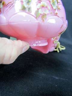 RARE! Antique Victorian Pink Cased Art Glass Miniature Oil Lamp 