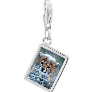 Pugster 925 Sterling Silver Baby Cheetah Cub Photo Rectangle Frame 