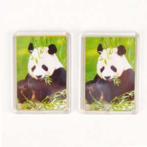  Panda Figure Plastic Board Fridge Magnets 2pcs: Kitchen 
