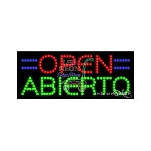  Open Abierto LED Business Sign 11 Tall x 27 Wide x 1 