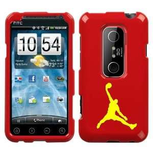  HTC EVO 3D YELLOW AIR DUNK ON A RED HARD CASE COVER 
