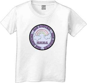 BIG SISTER RAINBOW GIRL PERSONALIZED T SHIRT ALL SIZES  