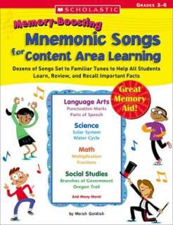 Memory Boosting Mnemonic Songs for Content Area Learning Dozens of 