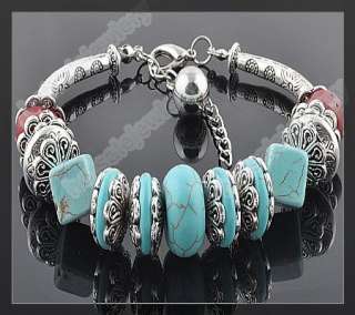 lots 24p Turquoise Cora Tibetan silver tone Bracelets A  