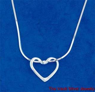Floating Heart W/ 16 Square Snake Necklace 16 2571  