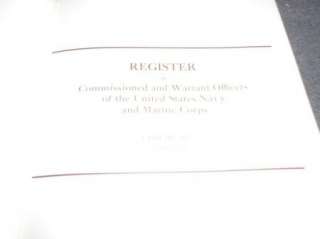 VINTAGE REGISTER OF OFFICERS BOOK USN NAVY MARINE CORPS USMC 1957 RARE 