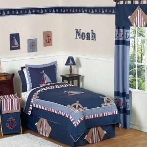  Nautical Nights Blue 4 Piece Twin Comforter Set