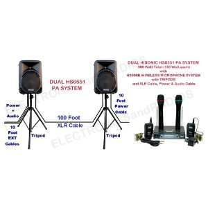   / Speaker with HS596B Wireless Microphone System, Cables, Tripods