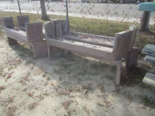 Lot of 4 Concrete Lunch Picnic Tables w/ Benches 7 Long, Mauve  