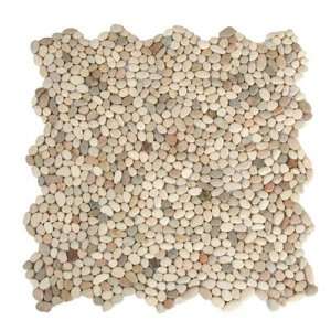 Stone Jasper Beach Stone 12 x 12 Inch Room Floor & Wall Mosaic Brown 