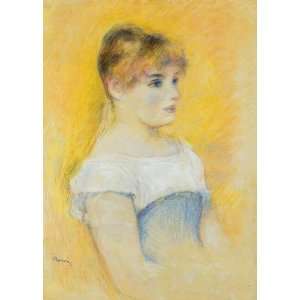 Oil Painting: Young Girl in a Blue Corset: Pierre Auguste Renoir Hand 