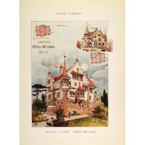  1913 House Allenwinden Switzerland Jacques Gros Print 