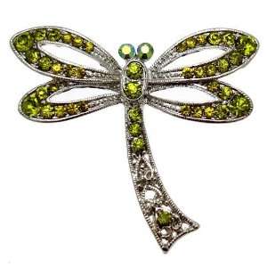 Acosta   Green Crystal   Dragonfly Brooch: Jewelry