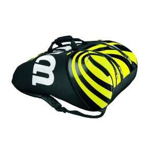  Wilson 11 BLX Tour Super Six Tennis Bag (Black/Yellow 