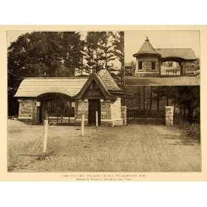  1909 Gargoyle Gate Williams College Williamstown Print 