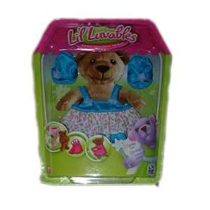  Lil Luvables Fluffy Factory Bear Wear   Blue Floral Outfit 