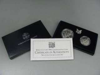 1994 World Cup Unc Silver Dollar and Half 2 Coin Set  