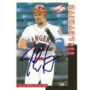    Jim Leyritz Signed Texas Rangers 1998 Score Card: Everything Else