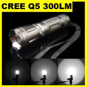 Zoomable Tactical CREE LED 300 lumens Flashlight Torch  