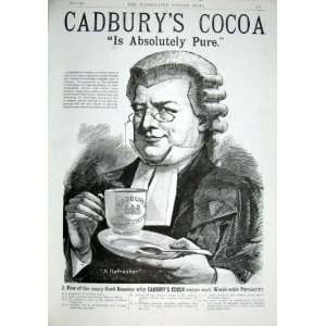   Refresher For The Law 1889 Old Print CadburyS Cocoa