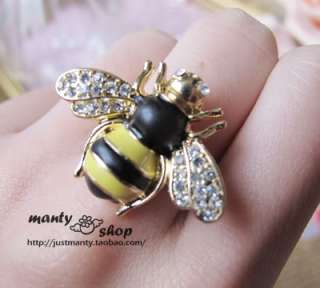 Fashion Lovely Rhinestone Bee Design Ring valentines Ring r392  