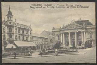 Hungary Postcard Oradea Mare, Regina Maria Theater, Panoramic View 