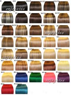 8pcs 18 20 Clip in 100% Remy Human Hair Extensions 100g #1,#1B,#4,#6 